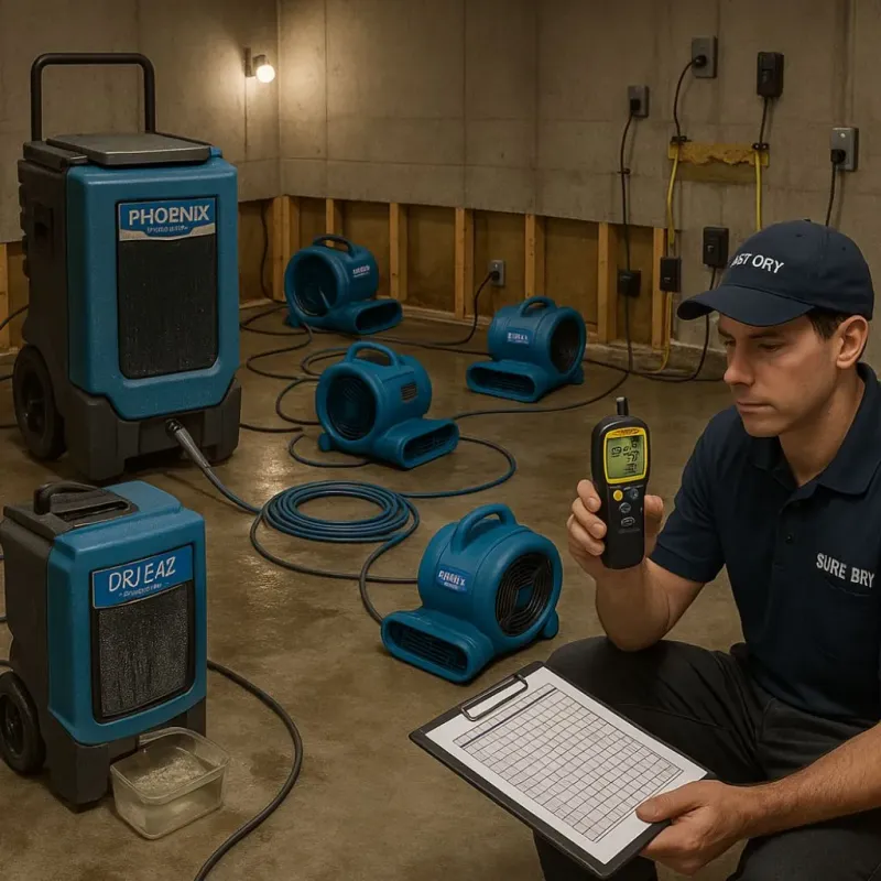 Structural Drying and Dehumidification process in Grosse Pointe Shores, MI
